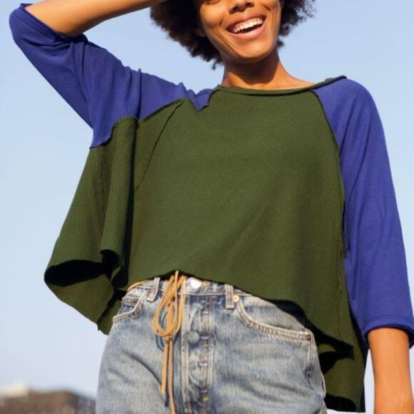 Urban Outfitters waffle Thermal reglan baseball tee size XS - Picture 1 of 7